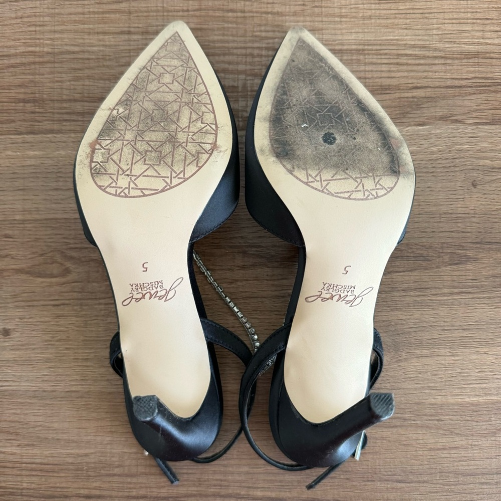 Jewel Badgley Mischka - Women’s Alegria Black Pointed Toe Stiletto size 5 - Picture 9 of 10